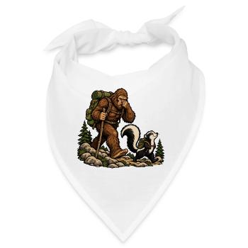 Bigfoot & Stinktier beim Wandern – Outdoor - Bandana - Weiß - Vorne