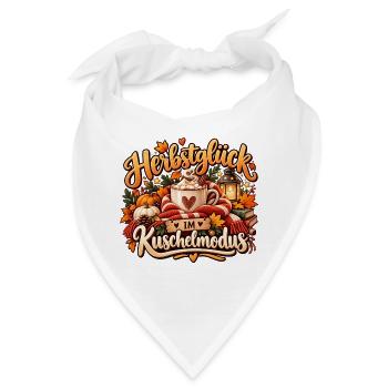 Herbstglück im Kuschelmodus – Cozy Herbst Design - Bandana - Weiß - Vorne