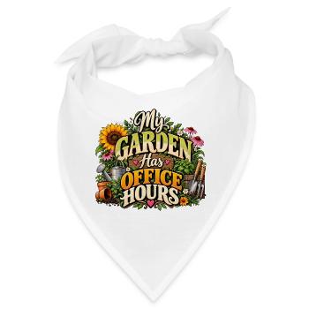 My Garden Has Office Hours - Bandana - Weiß - Vorne