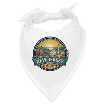 New Jersey Cape May Coast Retro-Reisegeschenk - Bandana - Weiß - Vorne