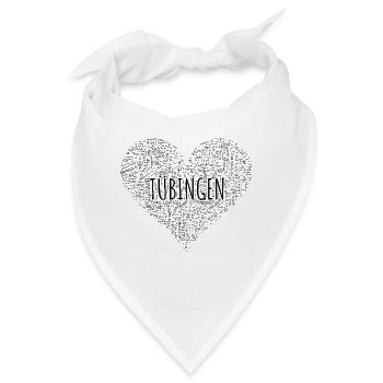 Tübingen Herz Haltestellen & Highlights - Bandana - Weiß - Vorne