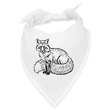 Fuchs schwarz Geschenk Waldliebhaber wanderer - Bandana - Weiß - Vorne