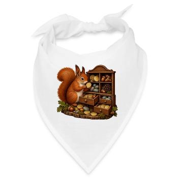 Eichhörnchen ordnet seine Münzsammlung - Bandana - Weiß - Vorne