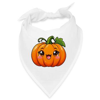 Kürbis Kawaii Style – Süßes Herbstmotiv - Bandana - Weiß - Vorne