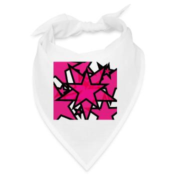 Kaleidoskopische Sternenexplosion Pink - Bandana - Weiß - Vorne