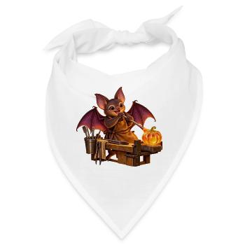 Fledermaus bläst einen Glaskürbis - Bandana - Weiß - Vorne