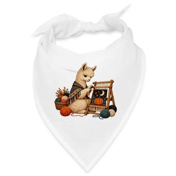 Alpaka webt einen Halloween-Wandteppich - Bandana - Weiß - Vorne
