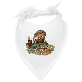 Stachelschwein marmoriert Papier - Bandana - Weiß - Vorne