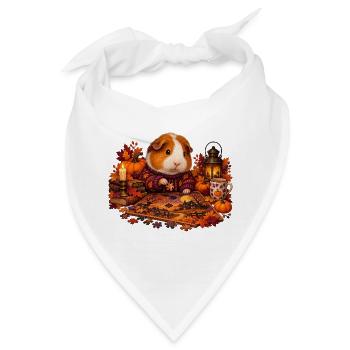 Meerschweinchen legt ein Herbstpuzzle - Bandana - Weiß - Vorne