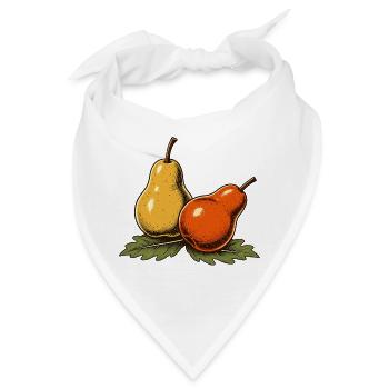 Birnen und Herbstblätter - Bandana - Weiß - Vorne