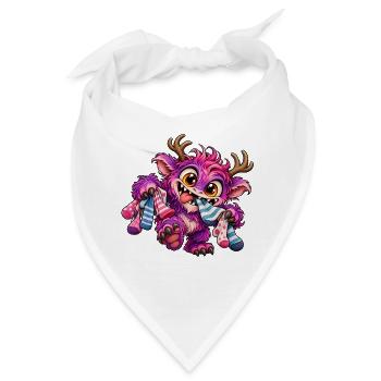 Sockenmonster - Monster unter dem Bett Party - Bandana - Weiß - Vorne