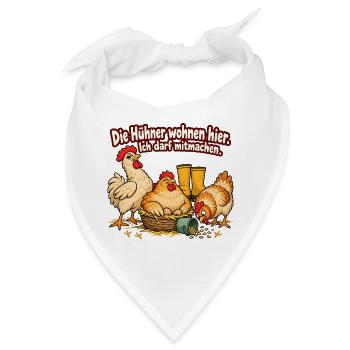 Hühnerhalter Hühnerhaltung Hühner Humor - Bandana - Weiß - Vorne