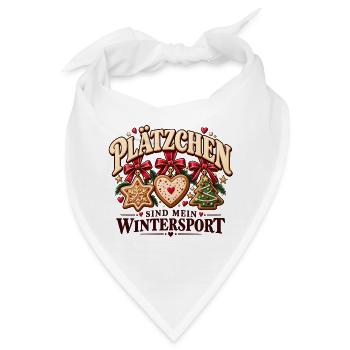 Plätzchen sind mein Wintersport – Lustiger Weihnac - Bandana - Weiß - Vorne