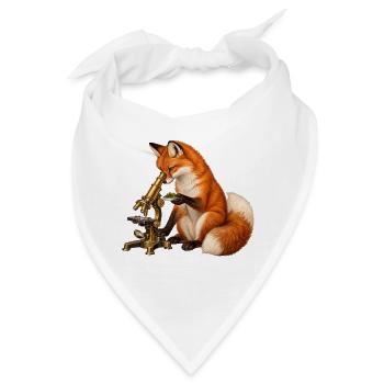Fuchs mit Moos und Mikroskop - Bandana - Weiß - Vorne