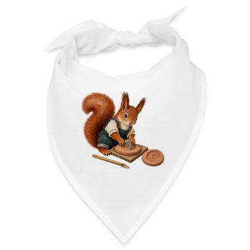 Eichhörnchen mit Fossilabdruck - Bandana - Weiß - Vorne
