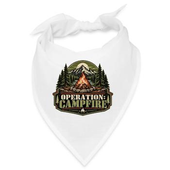 Operation: Campfire – Retro-Lagerfeuermotiv - Bandana - Weiß - Vorne