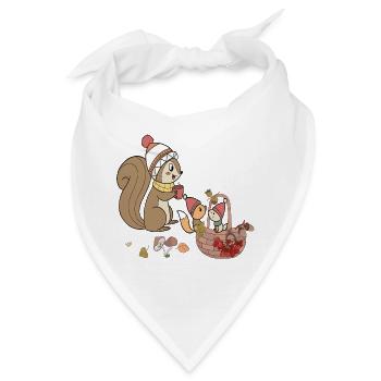 Herbst Eichhörnchen  - Bandana - Weiß - Vorne