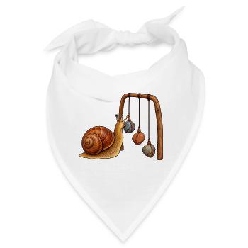 Schnecke mit Kiesel-Mobile - Bandana - Weiß - Vorne