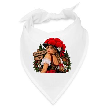  Schwarzwald Tracht Frau Mit Bollenhut Und - Bandana - Weiß - Vorne
