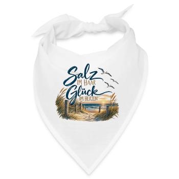 Salz im Haar Glück im Herzen - Bandana - Weiß - Vorne
