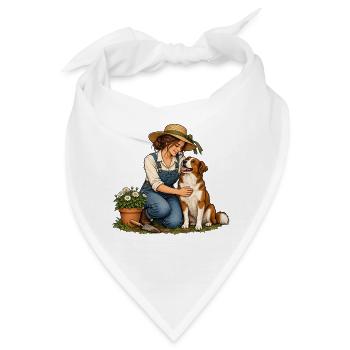 Gartenpause mit Hund - Bandana - Weiß - Vorne