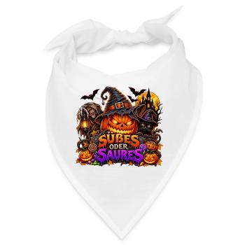 Süßes oder Saures Halloween Kürbis - Bandana - Weiß - Vorne