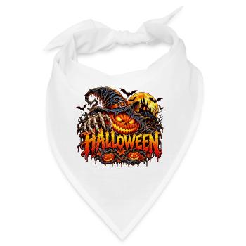 Halloween Kürbis mit Krallen - Bandana - Weiß - Vorne
