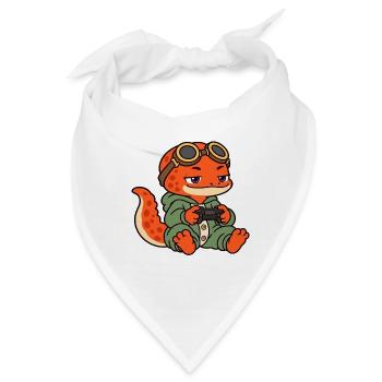 Schläfriger Gamer Salamander - Bandana - Weiß - Vorne