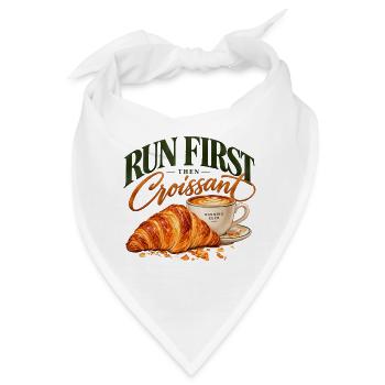 Zuerst laufen, später Croissant – Running & Coffee Club - Bandana - Weiß - Vorne