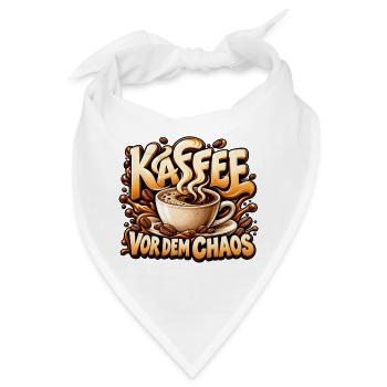 Kaffee vor dem Chaos Lustiges Geschenk für Freunde - Bandana - Weiß - Vorne