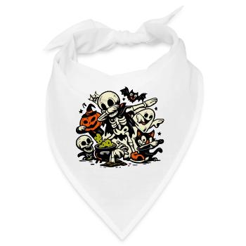 Skelett Kürbis Geist Halloween Party Kostüm - Bandana - Weiß - Vorne