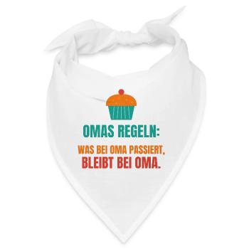 Omas Regeln: Was bei Oma passiert, bleibt bei Oma - Bandana - Weiß - Vorne