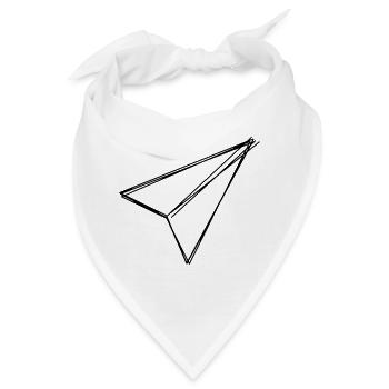 Papierflieger handgezeichnet - Bandana - Weiß - Vorne