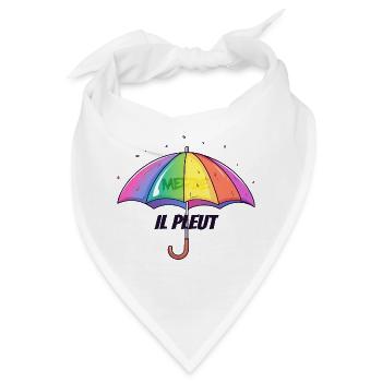 Il Pleut – Lustiger Regenschirm mit Humor - Bandana - Weiß - Vorne