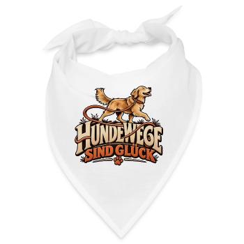 Hundewege sind Glück Liebevolles Hundemotiv - Bandana - Weiß - Vorne