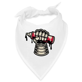Samurai Ruestung Graffiti Icon - Bandana - Weiß - Vorne