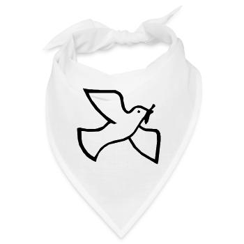 Friedenstaube - Bandana - Weiß - Vorne
