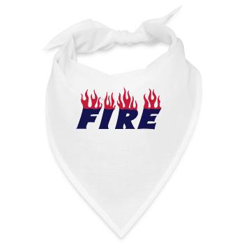 fire - Feuer - Bandana - Weiß - Vorne