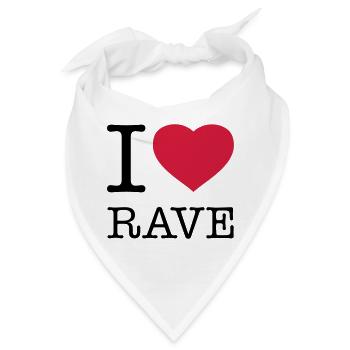 I LOVE RAVE - Bandana - Weiß - Vorne