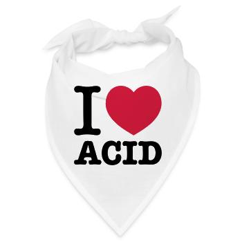 I love Acid - Bandana - Weiß - Vorne