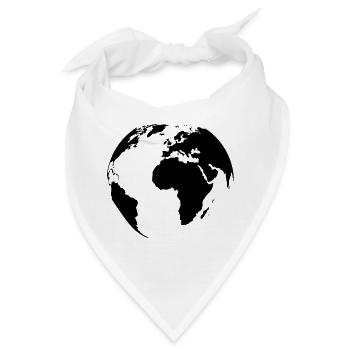 weltkugel-schwarz - Bandana - Weiß - Vorne