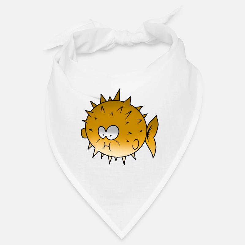 Kugelfisch - Bandana - Weiß