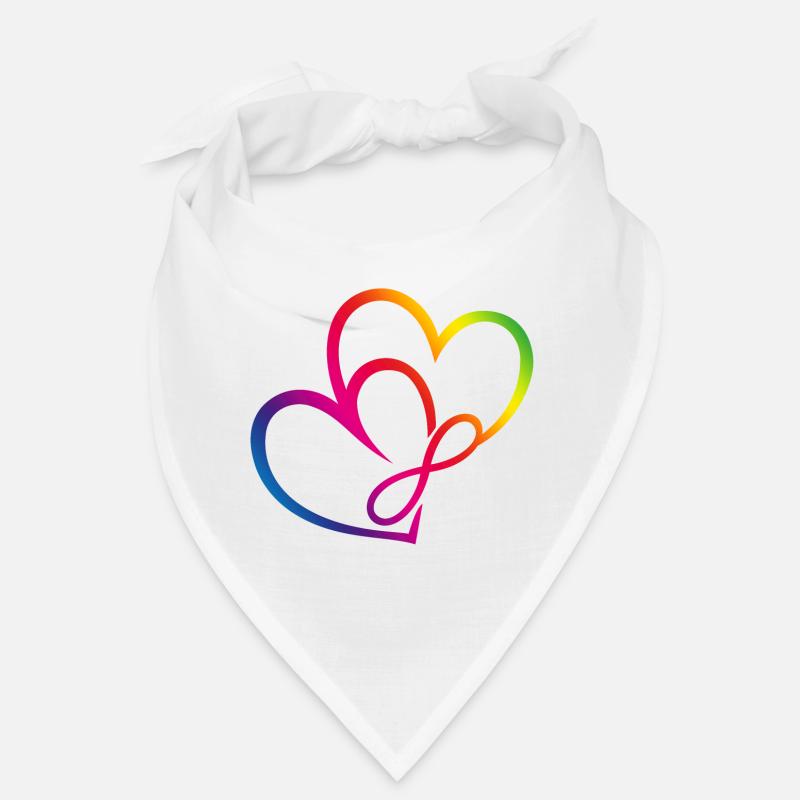 Deux cœurs Arc-en-ciel Infinity Love CSD LGBT Bandana