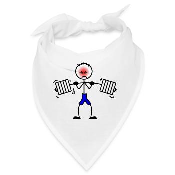 Gewichtheber Bodybuilding Krafttraining 2 - Bandana - Weiß - Vorne