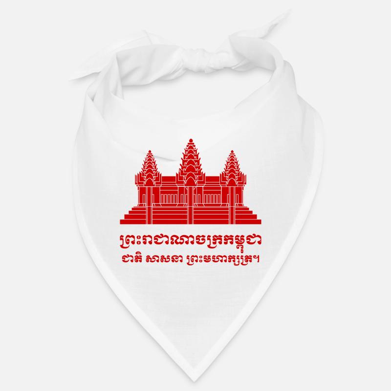 Angkor Wat / Khmer / Drapeau cambodgien avec devise Bandana