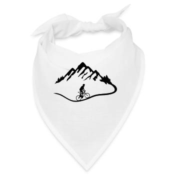 Mountainike - Berg, Wald und Mountainbiker - Bandana - Weiß - Vorne