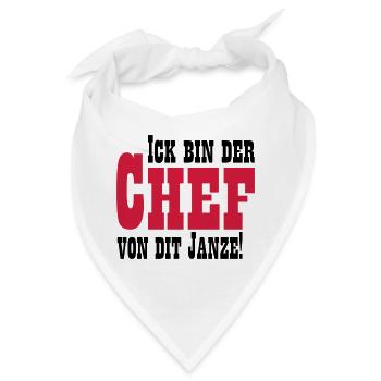 Chef von dit janze - Bandana - Weiß - Vorne