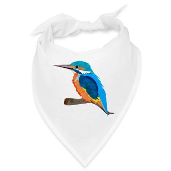 facettenreicher Eisvogel mit leuchtendem Gefieder - Bandana - Weiß - Vorne