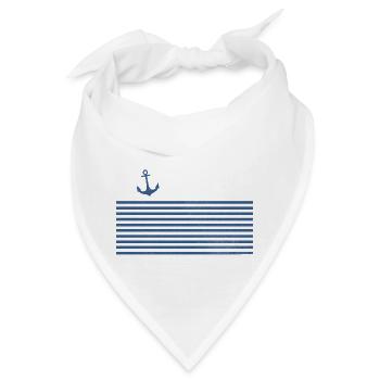 Anker Streifen Regatta nautisch für Kapitän Boot - Bandana - Weiß - Vorne