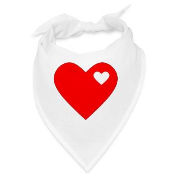 Rotes Herz rot Geschenk - Bandana - Weiß - Vorne